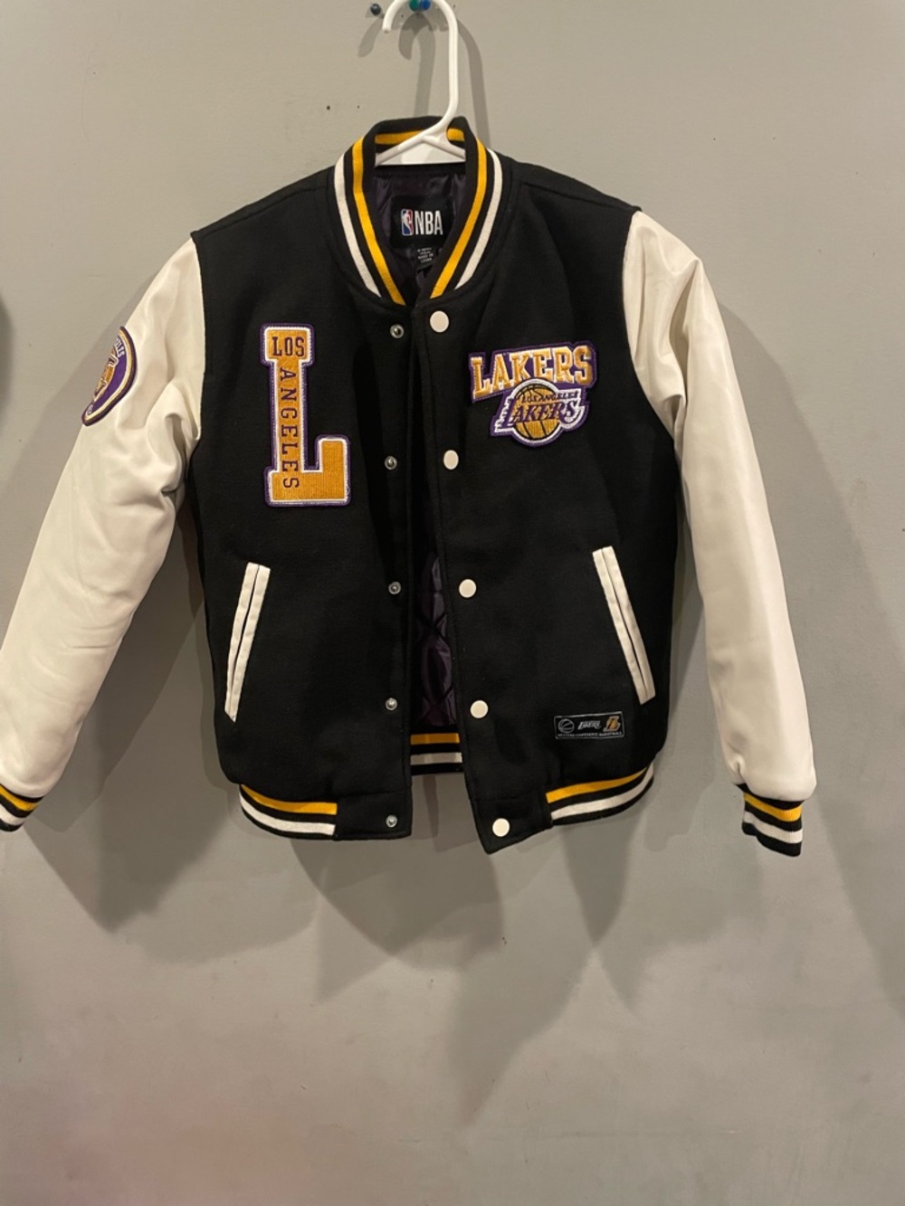 NBA Los Angeles Lakers Black, White & Yellow Kids Varsity Jacket